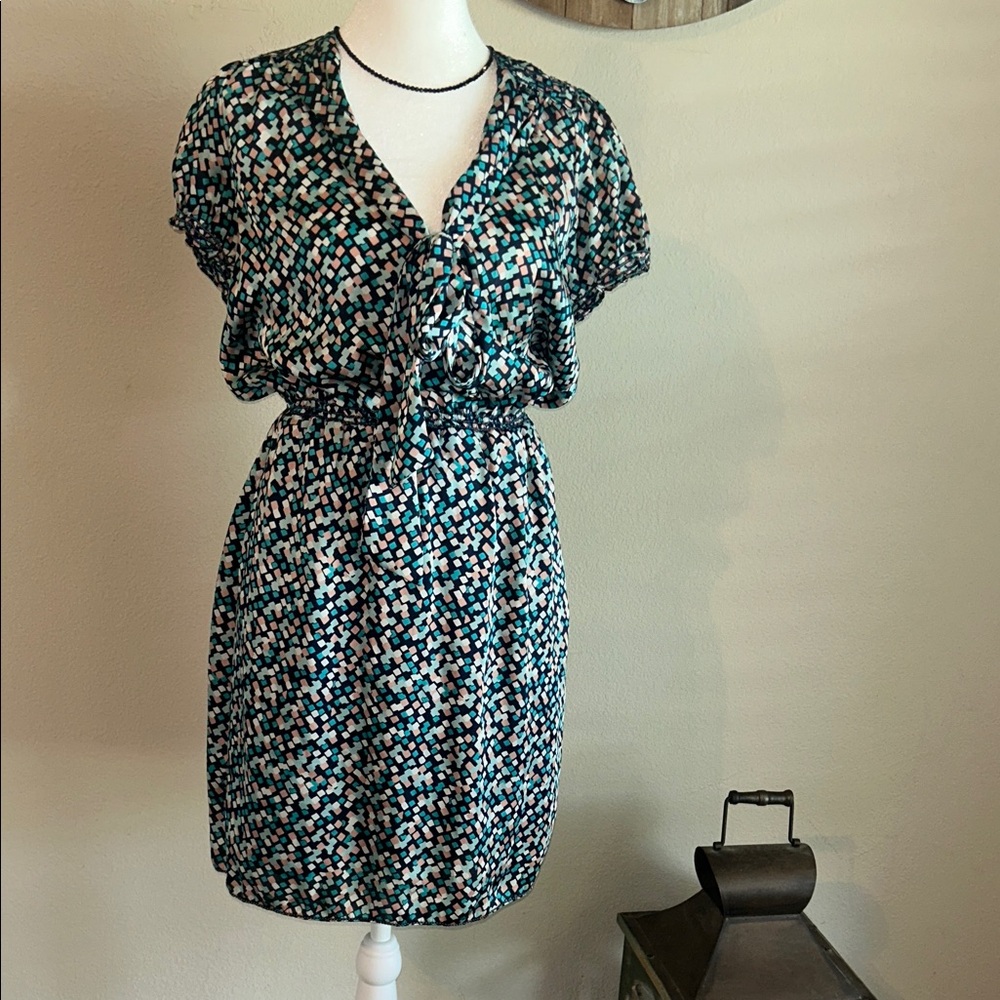 MAX STUDIO Stylish Black and Green Patterned Dress